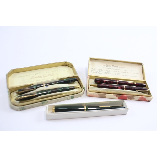 491 - 3 x Vintage Conway Stewart Fountain Pens w/ 14ct Gold Nibs Inc Dinkie, 550, 570