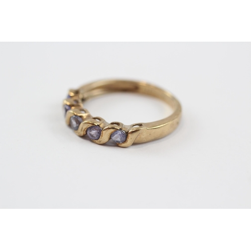 56 - 9ct Gold Tanzanite Five Stone Ring (2.3g) Size  O 1/2