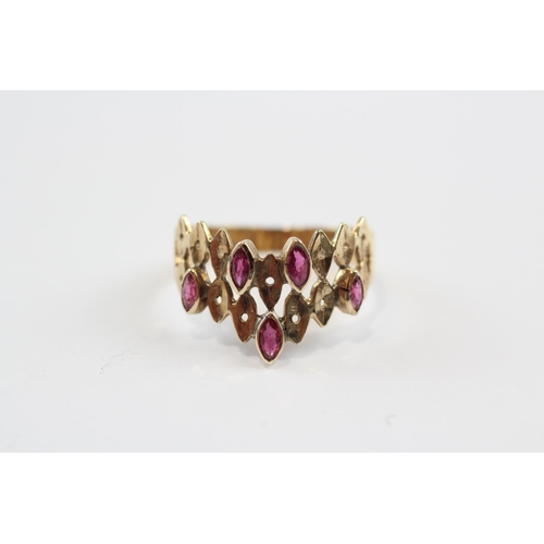 59 - 11ct Gold Ruby Dress Ring (1.6g) Size  K