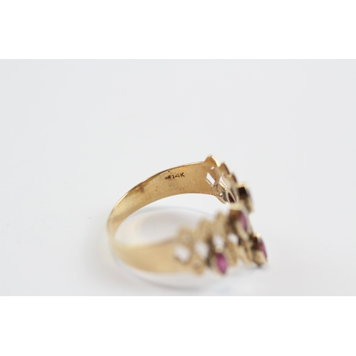 59 - 11ct Gold Ruby Dress Ring (1.6g) Size  K