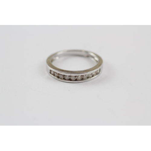 94 - 9ct White Gold Diamond Half Eternity Ring (1.8g) Size  I