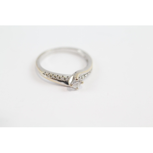 117 - 18ct White Gold Diamond Set Dress Ring (3.1g) Size  N