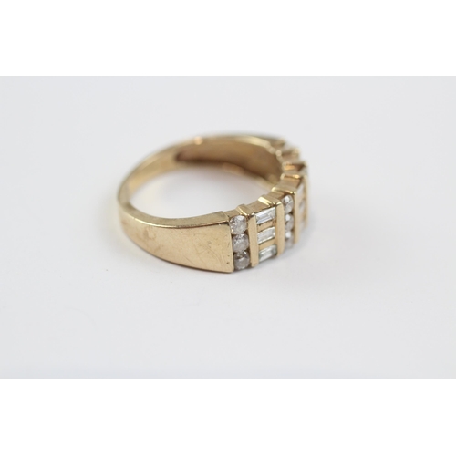 130 - 9ct Gold Vari-Cut Diamond Dress Ring (3.2G) Size  N