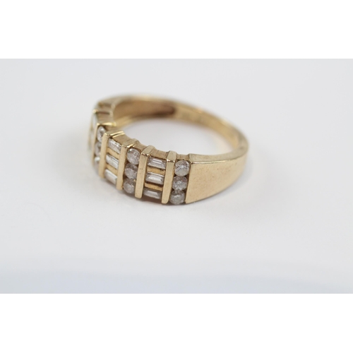 130 - 9ct Gold Vari-Cut Diamond Dress Ring (3.2G) Size  N