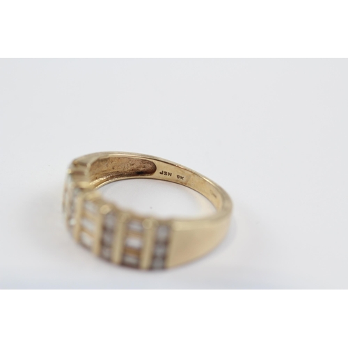 130 - 9ct Gold Vari-Cut Diamond Dress Ring (3.2G) Size  N