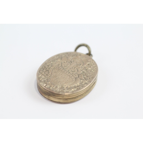 148 - 2 X 9ct Gold Back And Front Antique Ornately Engraved Lockets (12.7g)