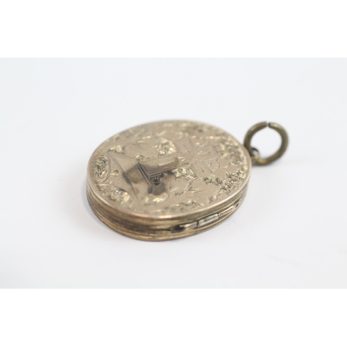 148 - 2 X 9ct Gold Back And Front Antique Ornately Engraved Lockets (12.7g)