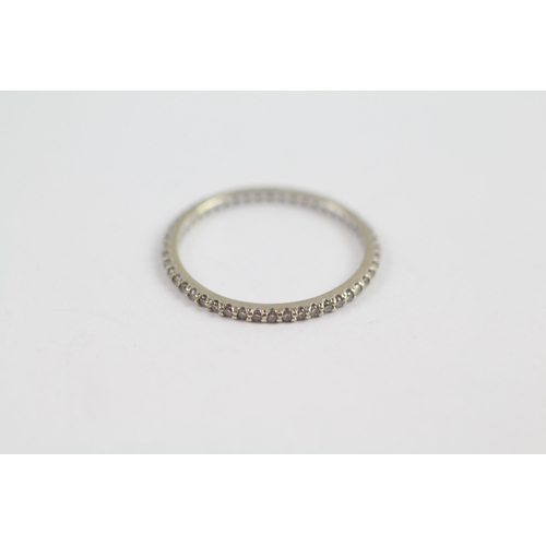155 - 9ct White Gold Diamond Full Eternity Ring (1.1g) Size  Q 1/2