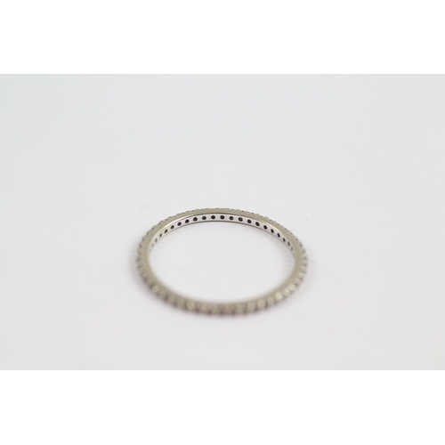 155 - 9ct White Gold Diamond Full Eternity Ring (1.1g) Size  Q 1/2