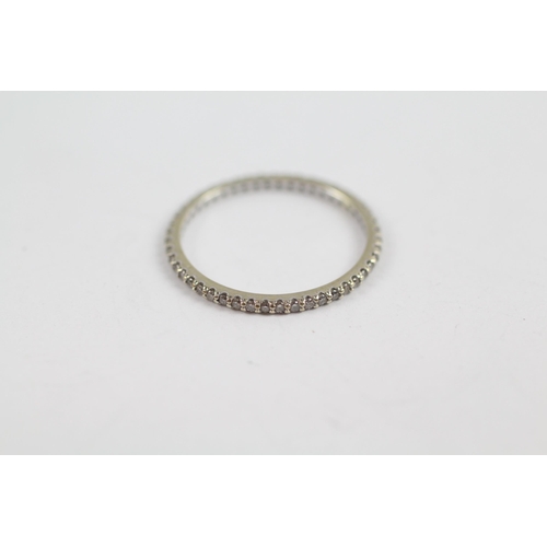 155 - 9ct White Gold Diamond Full Eternity Ring (1.1g) Size  Q 1/2