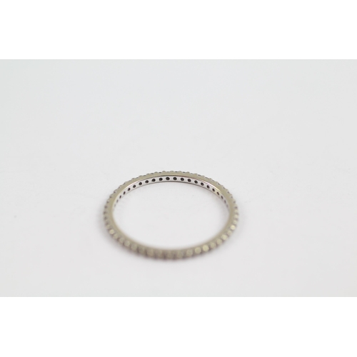 155 - 9ct White Gold Diamond Full Eternity Ring (1.1g) Size  Q 1/2