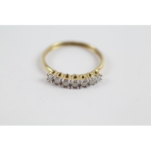158 - 9ct Gold Diamond Seven Stone Ring (1.5G) Size  R 1/2