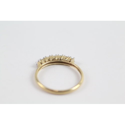 158 - 9ct Gold Diamond Seven Stone Ring (1.5G) Size  R 1/2
