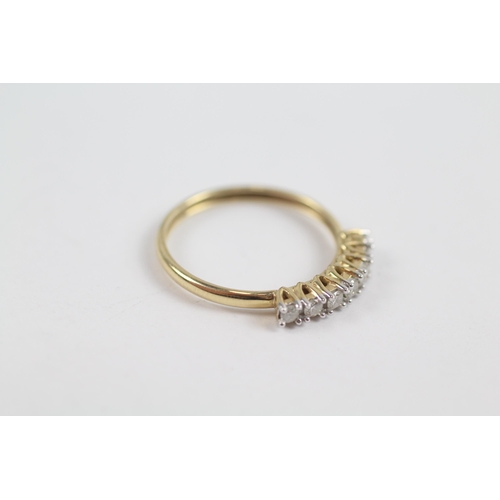 158 - 9ct Gold Diamond Seven Stone Ring (1.5G) Size  R 1/2