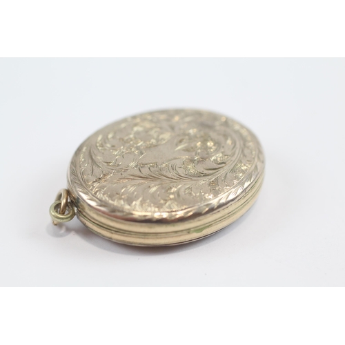 169 - 9ct Gold Back And Front Antique Highly Engraved Star Of David Locket (9.6g)