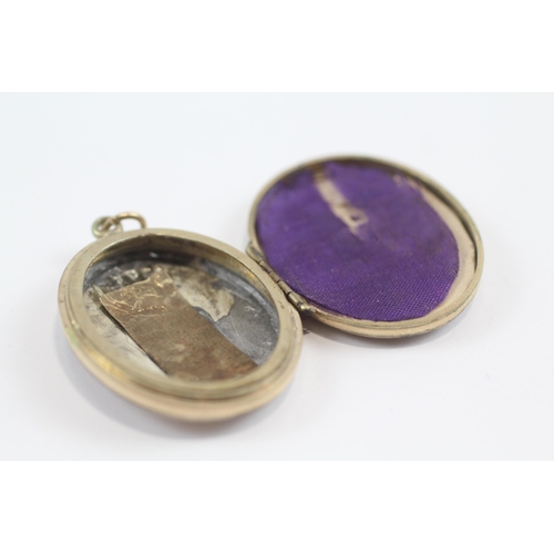 169 - 9ct Gold Back And Front Antique Highly Engraved Star Of David Locket (9.6g)