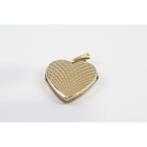 171 - 2 X 9ct Gold Back And Front Modernist Engraved Lockets (6.2g)