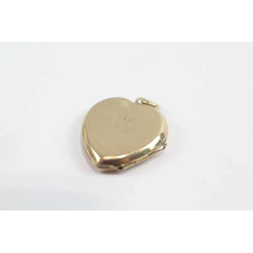 171 - 2 X 9ct Gold Back And Front Modernist Engraved Lockets (6.2g)