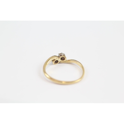 173 - 18ct Gold Diamond Two Stone Ring (1.5g) Size  L
