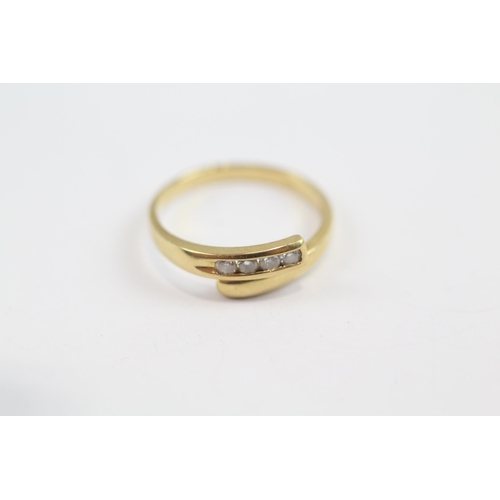 174 - 18ct Gold Diamond Four Stone Ring (2.2G) Size  O