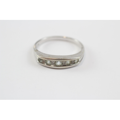 175 - 9ct White Gold Pale Blue Topaz And Diamond Set Dress Ring (3.1g) Size  T