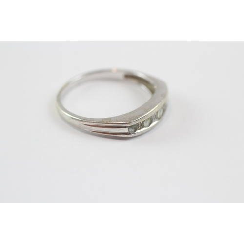 175 - 9ct White Gold Pale Blue Topaz And Diamond Set Dress Ring (3.1g) Size  T