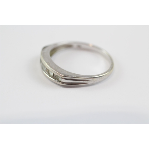 175 - 9ct White Gold Pale Blue Topaz And Diamond Set Dress Ring (3.1g) Size  T