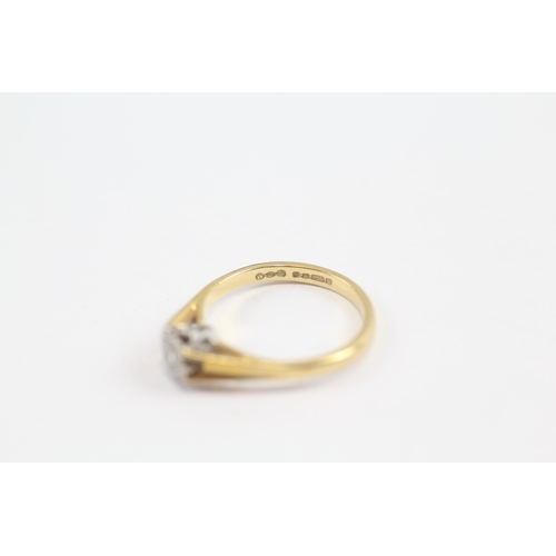 24 - 18ct Gold Round Brilliant Cut Diamond Single Stone Ring (2.1g) Size  K