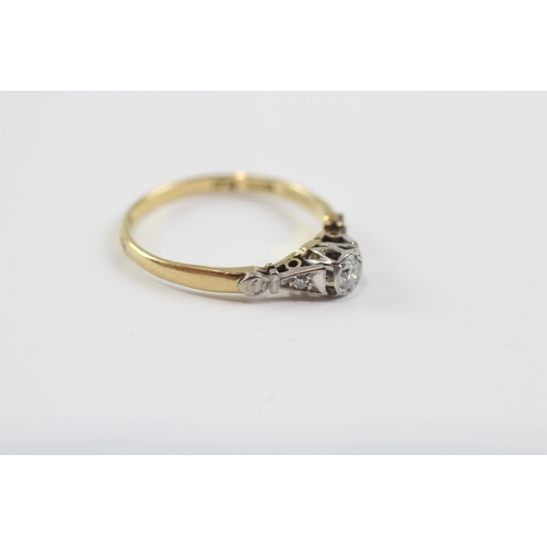 31 - 18ct Gold Round Brilliant Cut Diamond Single Stone Ring (2g) Size  N