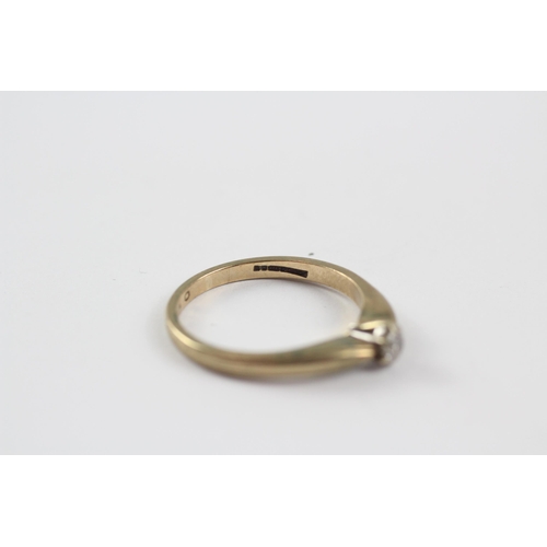 45 - 9ct Gold Round Brilliant Cut Diamond Single Stone Ring (2.8g) Size  R
