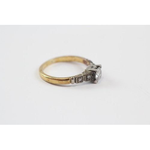 48 - 18ct Gold Round Brilliant Cut Diamond Single Stone Ring (2.2g) Size  H 1/2