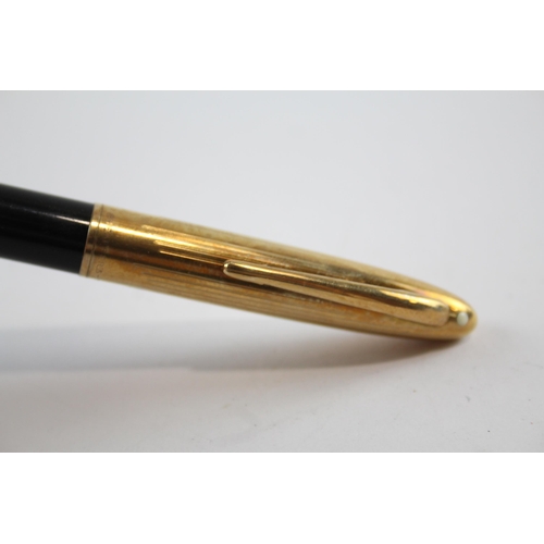 481 - Vintage SHEAFFER Snorkel Black Fountain Pen w/ 14ct Gold Nib WRITING Boxed