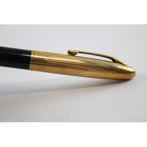 481 - Vintage SHEAFFER Snorkel Black Fountain Pen w/ 14ct Gold Nib WRITING Boxed