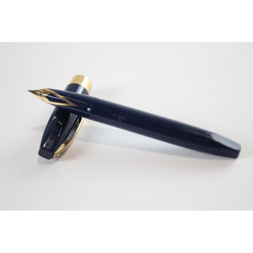 482 - Vintage SHEAFFER PFM Pen For Men Navy Fountain Pen w/ 14ct Gold Nib WRITING