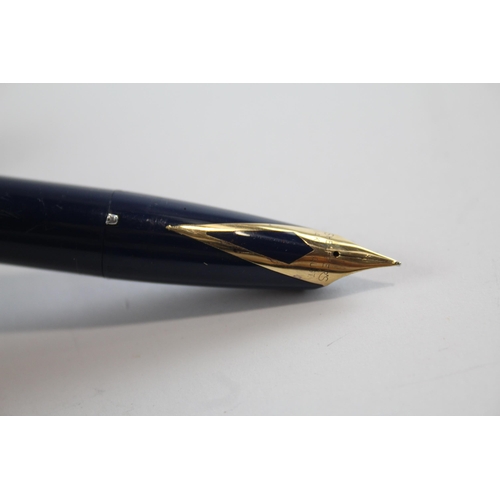 482 - Vintage SHEAFFER PFM Pen For Men Navy Fountain Pen w/ 14ct Gold Nib WRITING