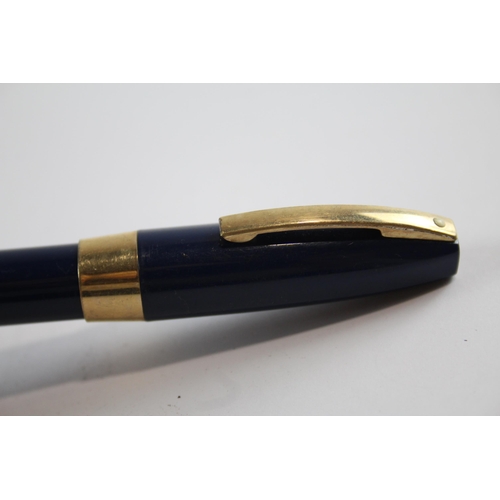 482 - Vintage SHEAFFER PFM Pen For Men Navy Fountain Pen w/ 14ct Gold Nib WRITING