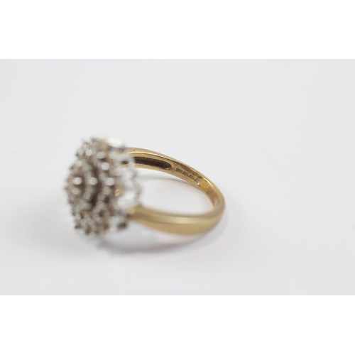 5 - 9ct Gold Vintage Diamond Set Cluster Ring (3.9g) Size  J