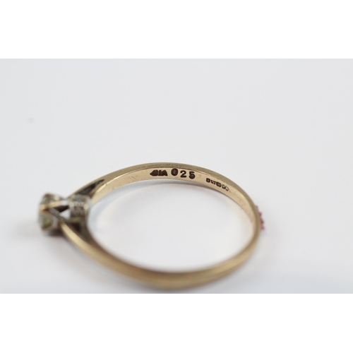 53 - 9ct Gold Round Brilliant Cut Diamond Single Stone Ring (2.1g) Size  U