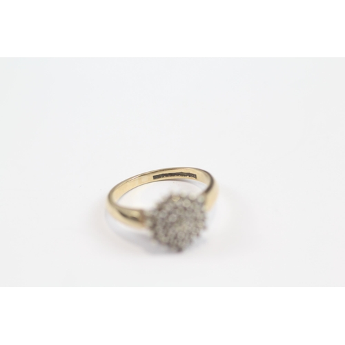 65 - 9ct Gold Diamond Halo Ring (2.7g) Size  K