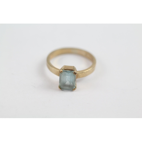 67 - 9ct Gold Blue Topaz Single Stone Ring (3g) Size  M