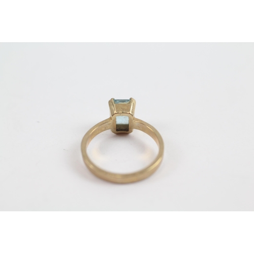 67 - 9ct Gold Blue Topaz Single Stone Ring (3g) Size  M