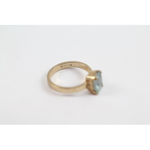 67 - 9ct Gold Blue Topaz Single Stone Ring (3g) Size  M