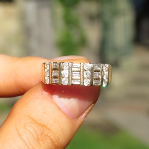 130 - 9ct Gold Vari-Cut Diamond Dress Ring (3.2G) Size  N