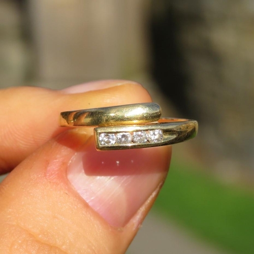 174 - 18ct Gold Diamond Four Stone Ring (2.2G) Size  O