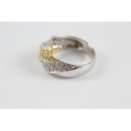 10 - 14ct White Gold Diamond & Enhanced Yellow Diamond Dress Ring (4.3g) Size  M