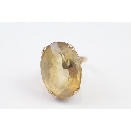 108 - 9ct Gold Citrine Single Stone Cocktail Ring (17.9g) Size  N