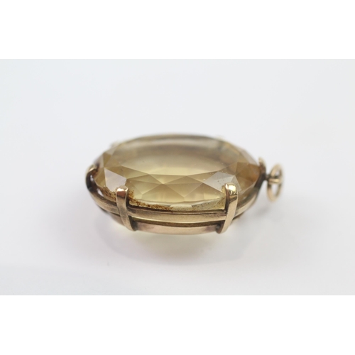 109 - 9ct Gold Citrine Single Stone Pendant (8.9g)