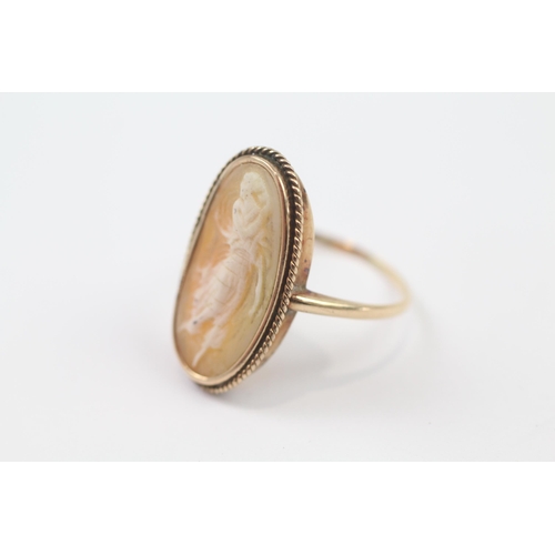 112 - 14ct Gold Antique Carved Shell Cameo Ring (3.7g) Size  T