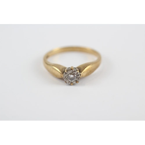 147 - pct Gold Diamond Ring (2.6g) Size  O