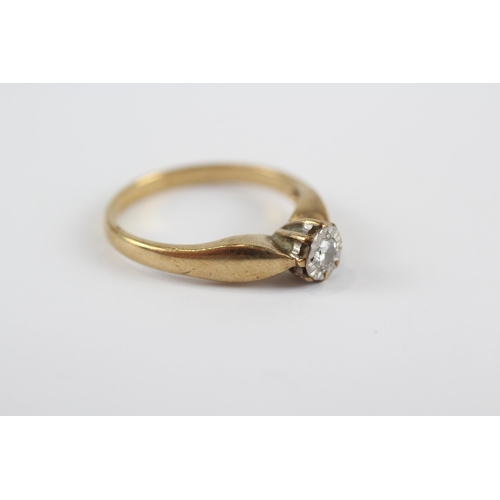 147 - pct Gold Diamond Ring (2.6g) Size  O